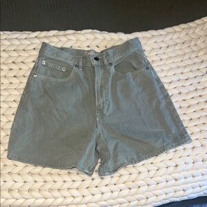 Everlane High Waist Green Shorts
